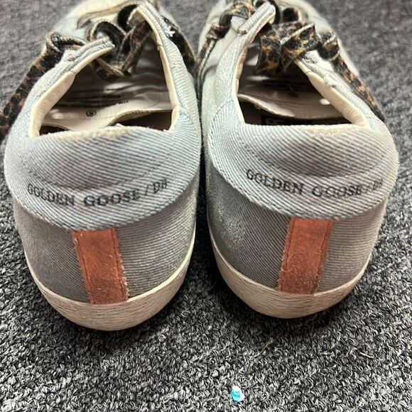 Denim and Leopard Golden Goose LIKE NEW Size 38 Womens Sneakers - Picture 3 of 7